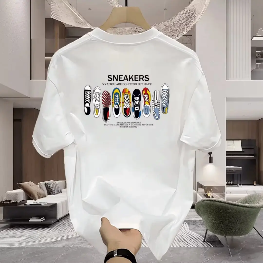 Men Shoes Under 100 - T-shirt da uomo in 100% cotone