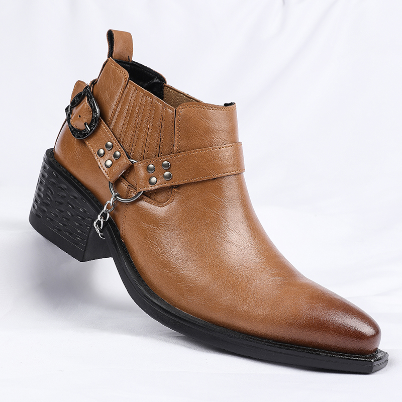 Men Shoes Formal - Nuovi Stivali in Pelle di Vacchetta