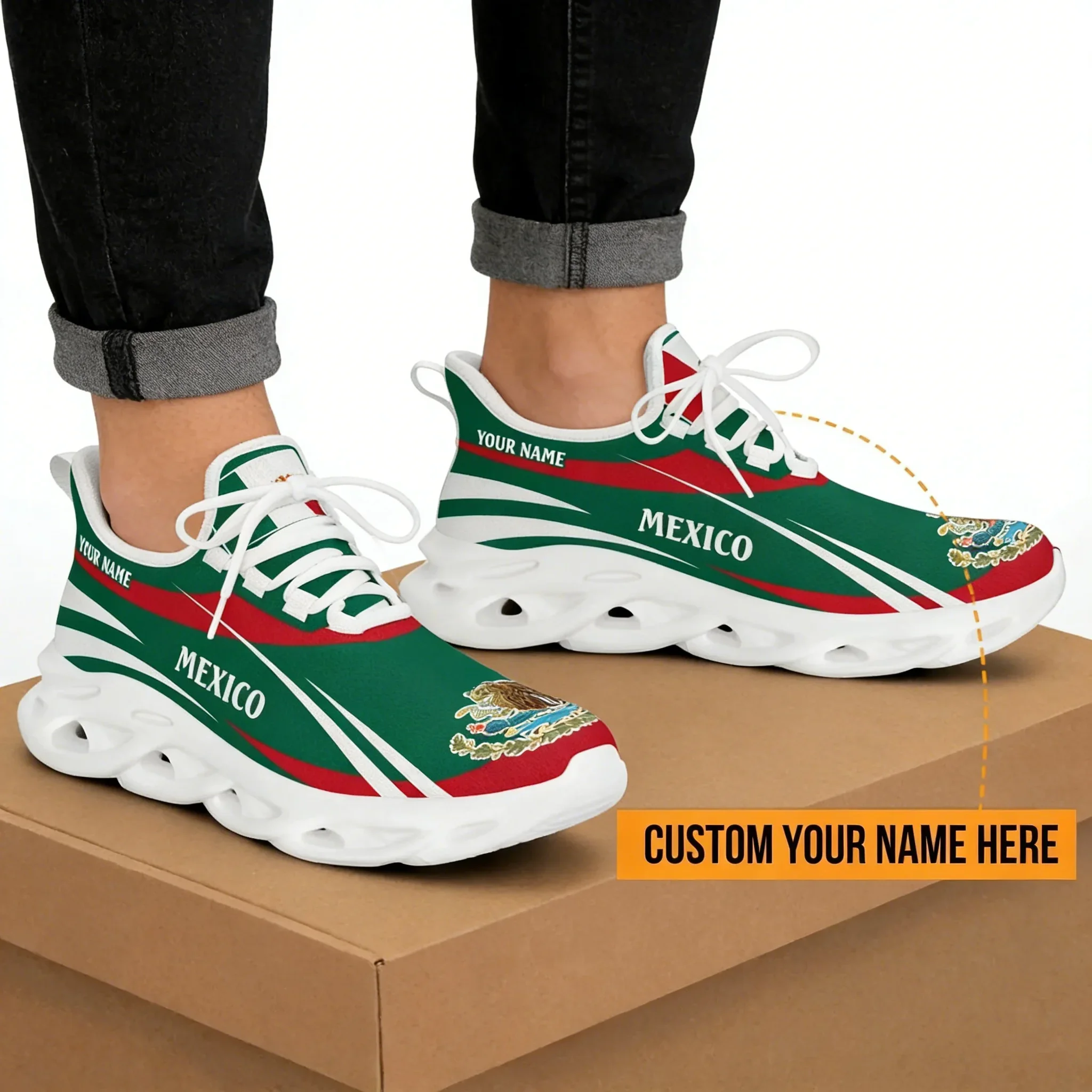 Men'S Shoes For Tennis - Sneakers da uomo con bandiera messicana