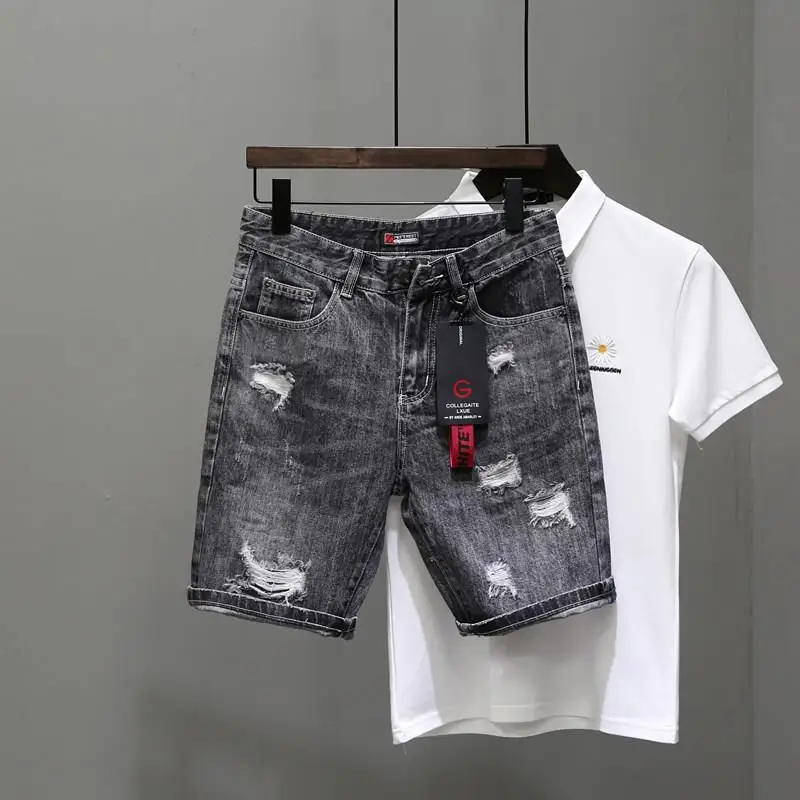Men'S Shoes With Jeans - Pantaloni Jeans corti da uomo nero