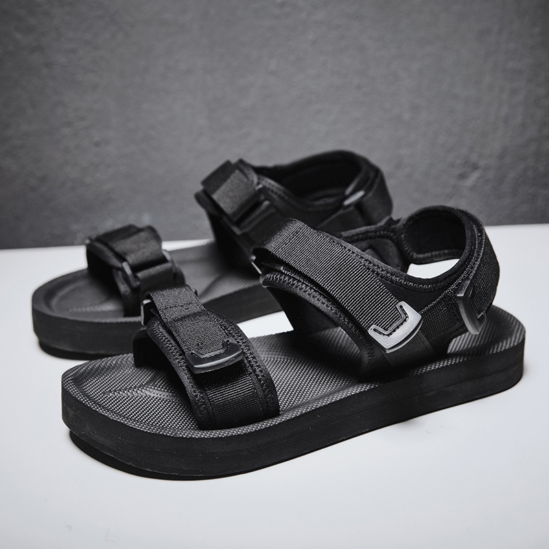 Sandali piatti regolabili per  - Men'S Shoes With Velcro recensione e prezzo