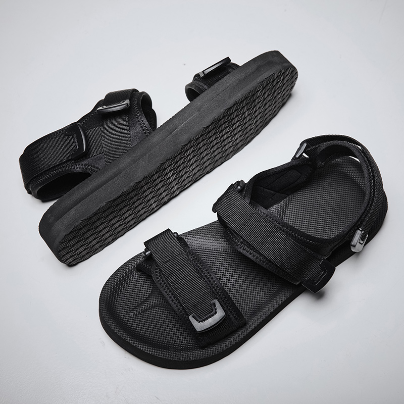 Sandali piatti regolabili per  - Men'S Shoes With Velcro recensione e prezzo