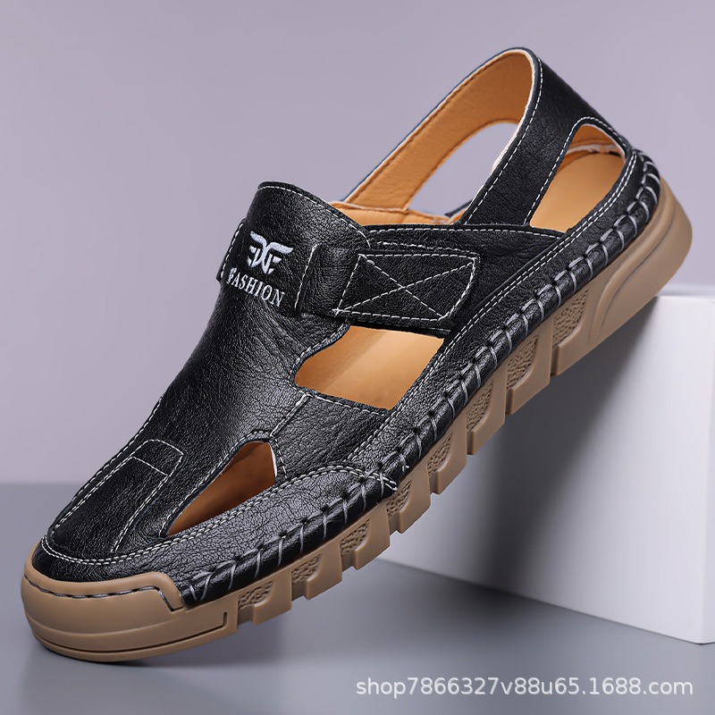 Sandali estivi da uomo in pell - Men'S Shoes With Velcro recensione e prezzo