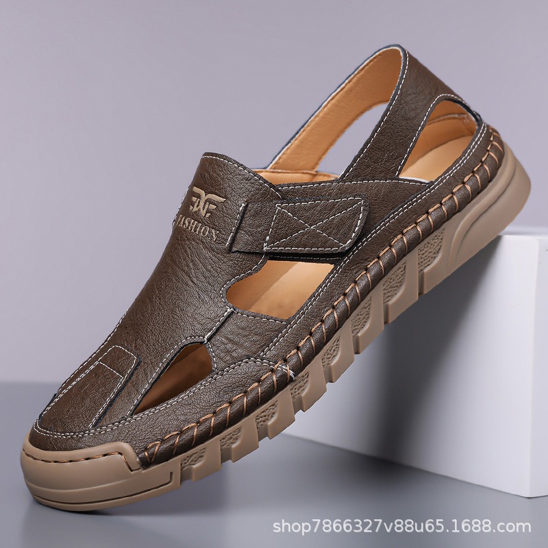 Sandali estivi da uomo in pell - Men'S Shoes With Velcro recensione e prezzo