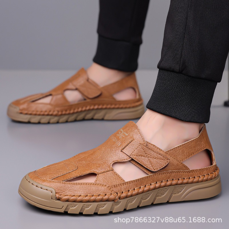 Sandali estivi da uomo in pell - Men'S Shoes With Velcro recensione e prezzo